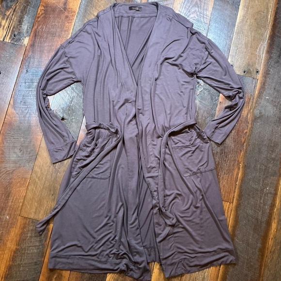 Nuuds Long Belted Cardigan Robe Chocolate Brown YS/XS Soft Lounge - Picture 1 of 7